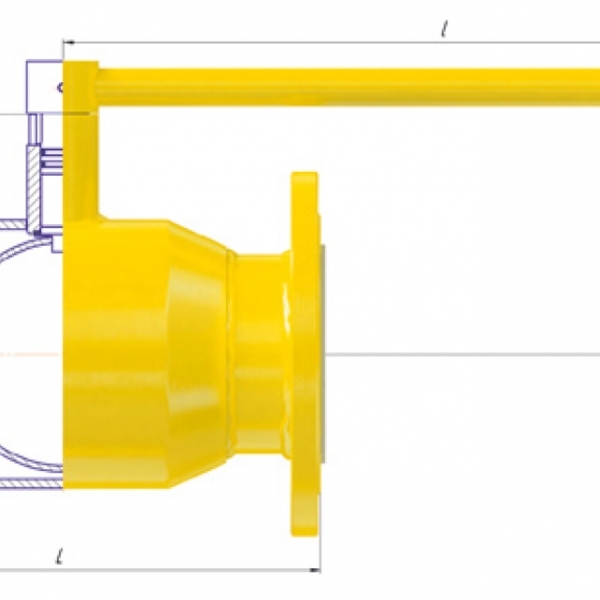 Схема крана ALSO GAS KШ.Ф.GAS DN 125-300 PN 16, 25 фланец/фланец (редуцированный)