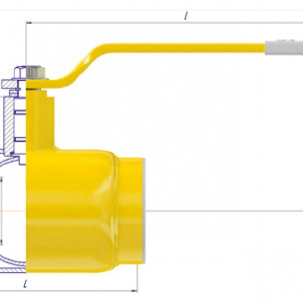 Схема крана ALSO GAS КШ.M.GAS DN 15-100 PN 25, 40 муфта/муфта (редуцированный)